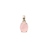 Rose Quartz Oval Gold Charm