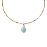 Amazonite Heart Gold Charm