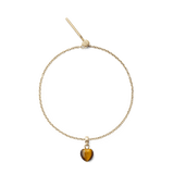 Tiger eye Heart Gold Charm