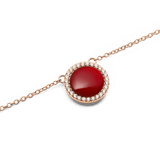 Audrey Necklace  Red Agathe Rose Gold