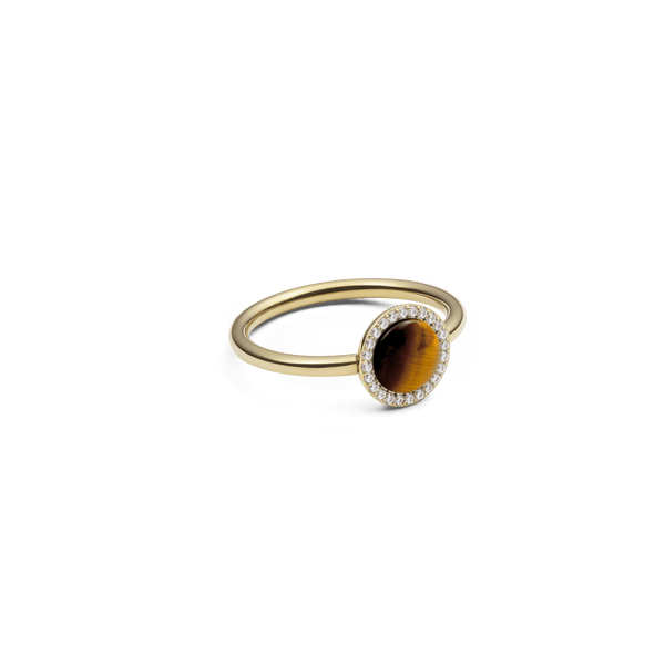Audrey Ring Tiger Eye Gold