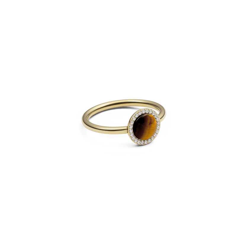 Audrey Ring Tiger Eye Gold