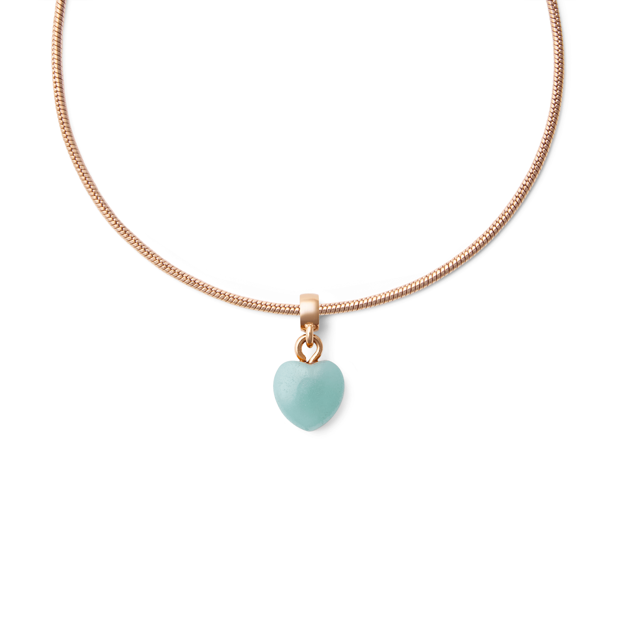 Amazonite Heart Rose Gold Charm