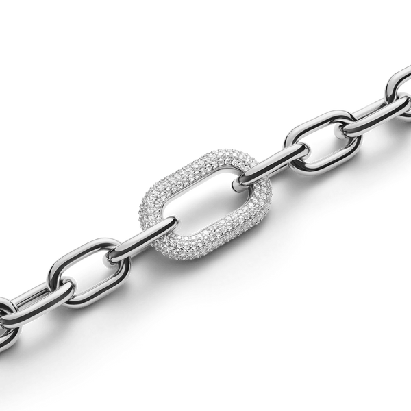 Crystal Link Necklace Silver