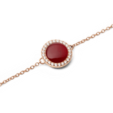 Audrey Bracelet  Red Agathe Rose Gold