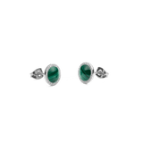 Audrey Earrings Malachite Silver