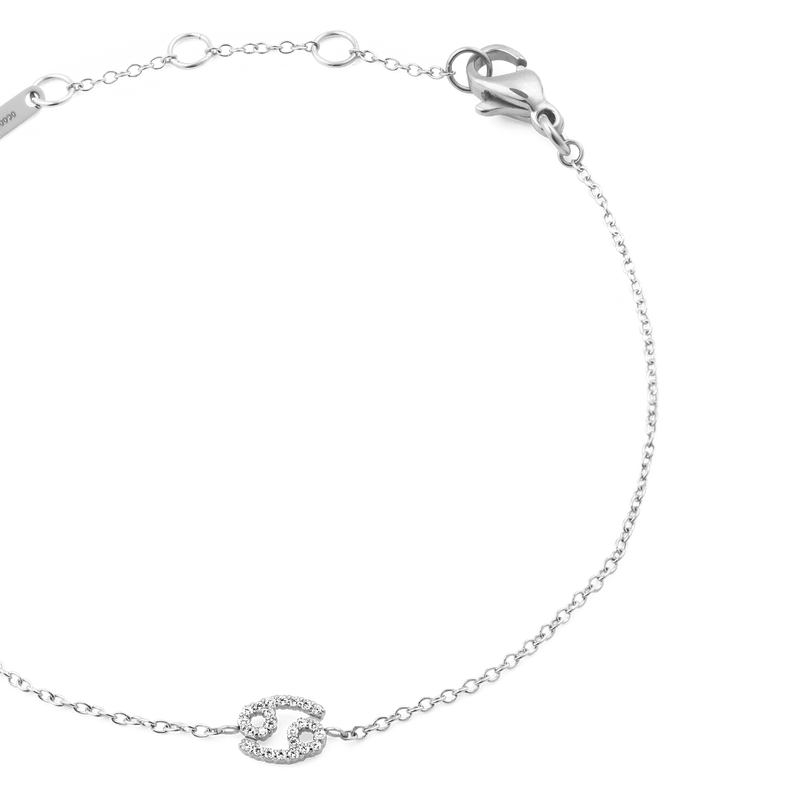 Crystal Zodiac Chain Bracelet Silver