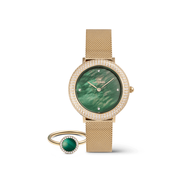 Crystalline Bezel & Audrey Green Set Gold
