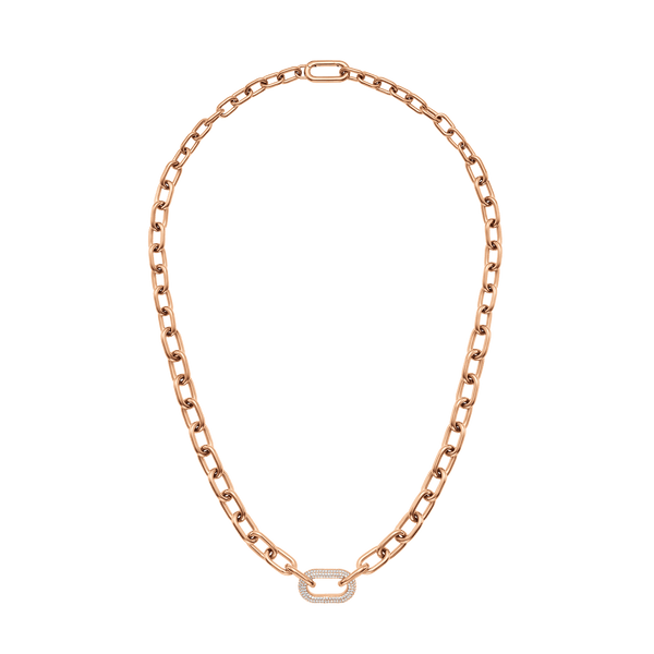 Crystal Link Necklace Rose Gold