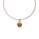 Tiger eye Heart Rose Gold Charm