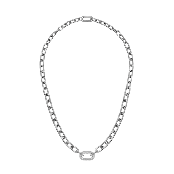 Crystal Link Necklace Silver