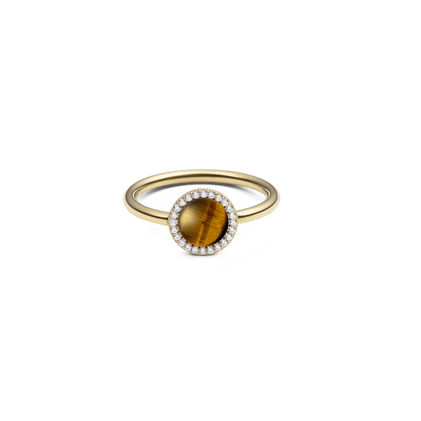 Audrey Ring Tiger Eye Gold