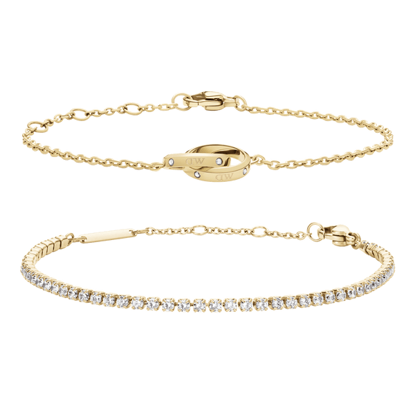 Tennis Bracelet + Lumine Unity Bracelet Gold