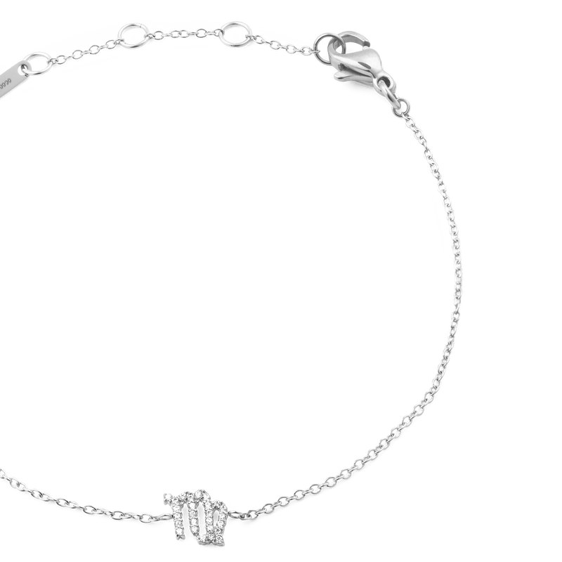Crystal Zodiac Chain Bracelet Silver