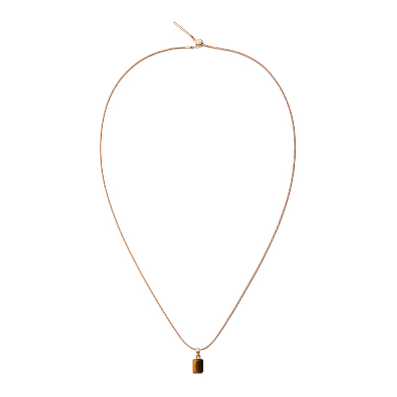 Tiger eye Octagon Rose Gold Charm