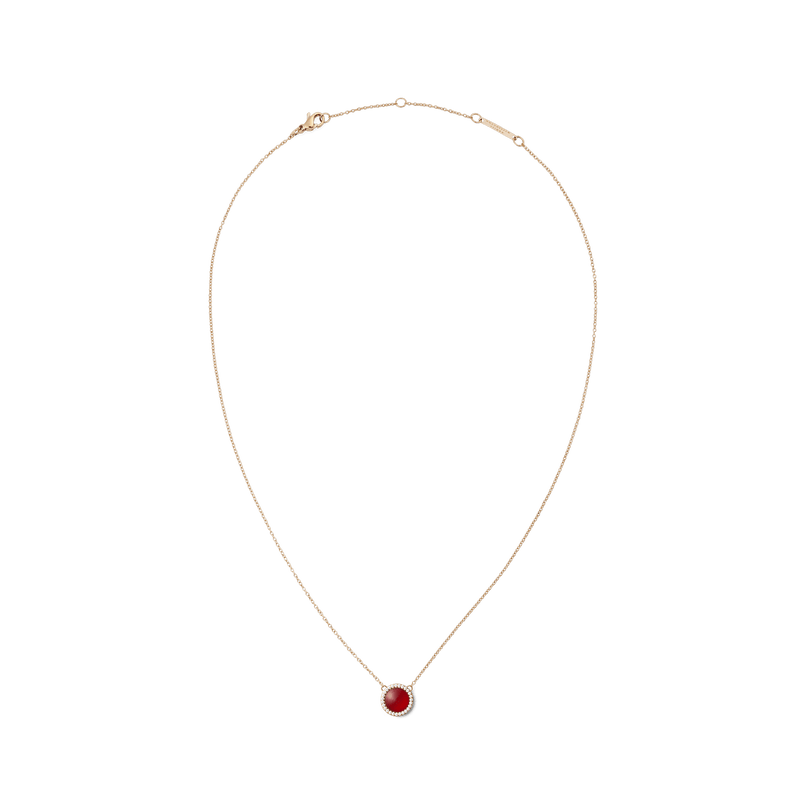 Audrey Necklace  Red Agathe Rose Gold