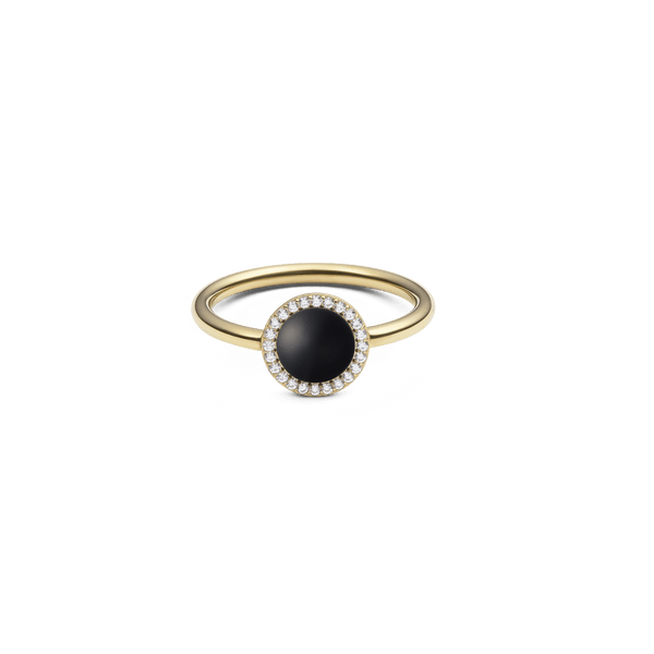 Audrey Ring Black Agathe Gold