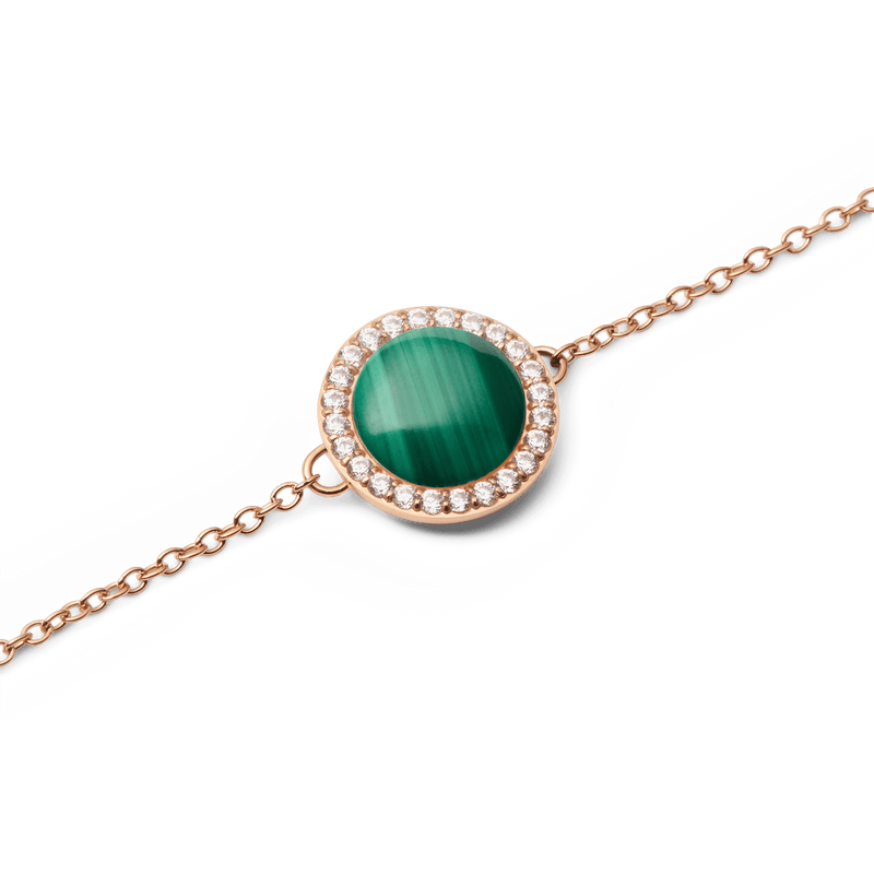 Audrey Bracelet Malachite Rose Gold