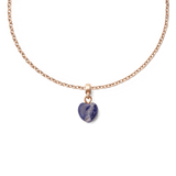 Blue Spot Heart Rose Gold Charm