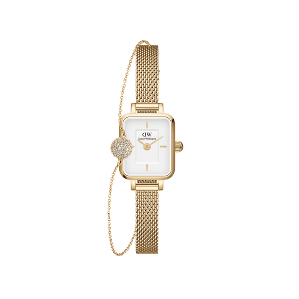 Quadro Mini & Pavé Crystal Gold Set