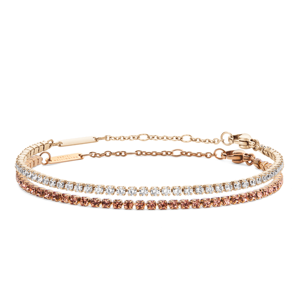 Tennis Bracelet Apricot Rose Gold Set