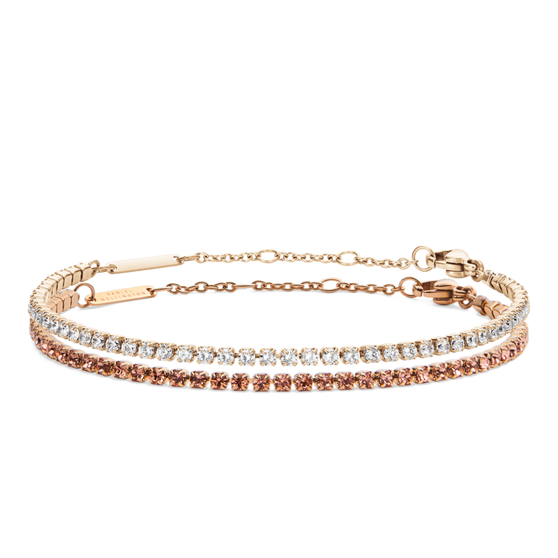 Tennis Bracelet Apricot Rose Gold Set